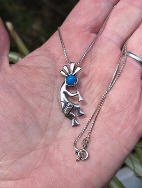 Jim Calladitto Navajo Sterling Silver JC 925 Kokopelli Pendant Necklace